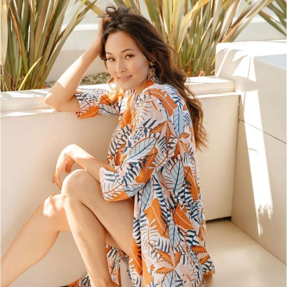 Smash + Tess Out of Office Duster Size Small NWT Tahiti Sunrise Coverup